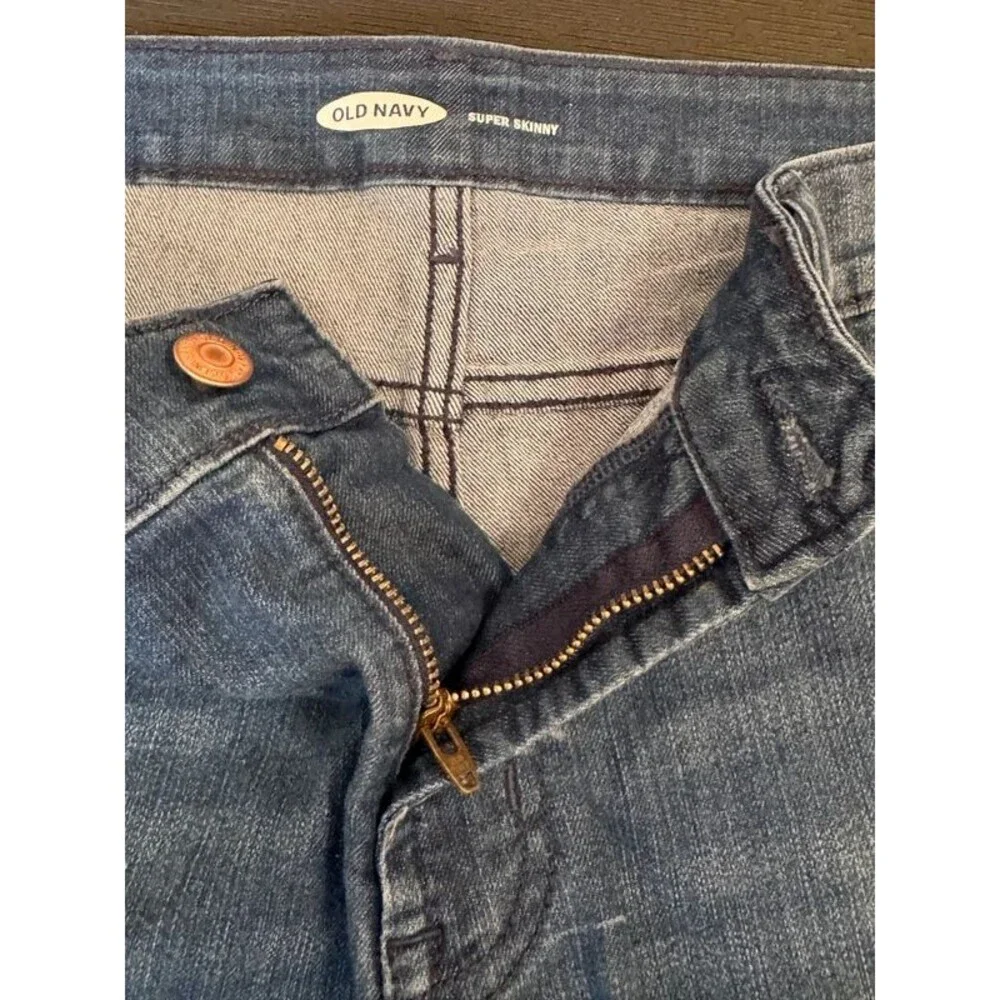 Old Navy Womens Super Skinny Mid Rise Jeans Med Wash Size 12